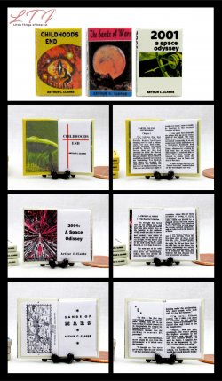 ARTHUR C. CLARKE SET 3 Pc Miniature Books 1/12 Scale Readable Books 2001: A Space Odyssey Childhoods End The Sands of Mars Science Fiction ARTHUR C. CLARKE SET 3 Pc Miniature Books 1/12 Scale Readable Books 2001: A Space Odyssey Childhoods End The Sands of Mars Science Fiction